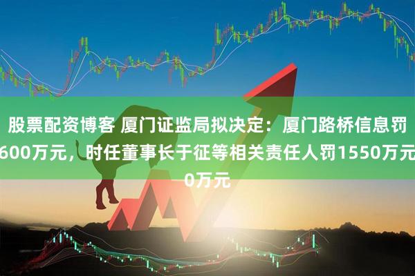 股票配资博客 厦门证监局拟决定：厦门路桥信息罚600万元，时任董事长于征等相关责任人罚1550万元