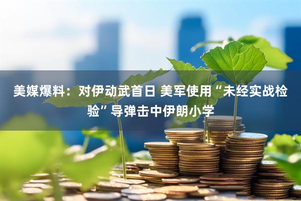 美媒爆料：对伊动武首日 美军使用“未经实战检验”导弹击中伊朗小学